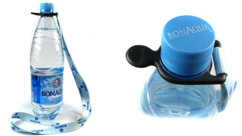 Тримач для пляшки з логотипом BonAqua, індивідуальний фіксатор Шнурок для бутылки с логотипом