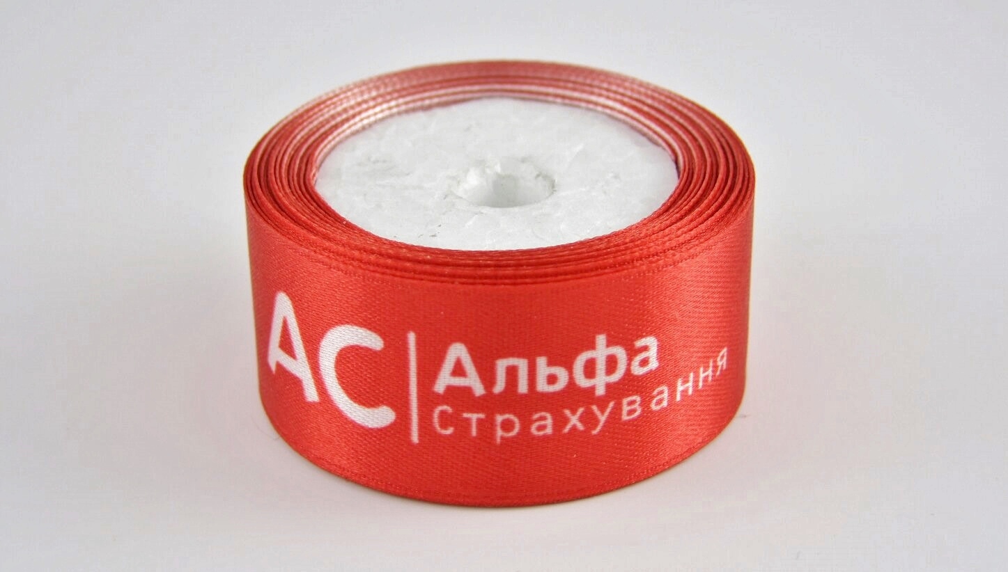 Стрічка з лого Альфа-Страхування Ленточка с лого Альфа-Страхование