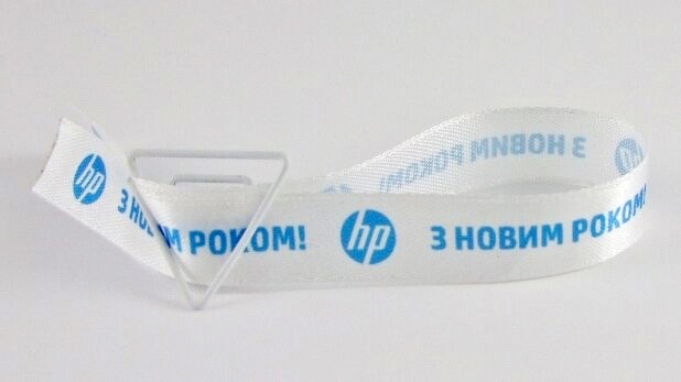 Атласна стрічка з друком лого HP Атласная ленточка с логотипом HP