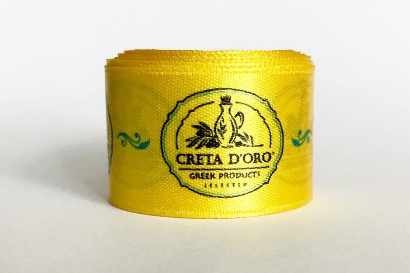 Стрічка 2,5см з лого Creta D'oro Атласная ленточка с логотипом Creta D'oro