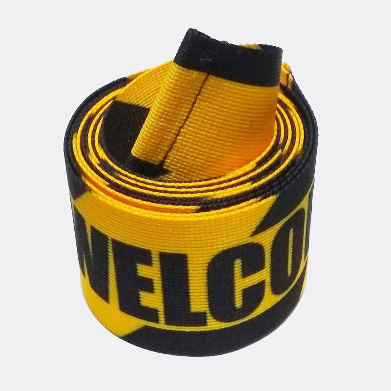 Стрічка для тенсатора, жовто-чорна, з написом WELCOME Лента для тенсатора с надписью WELCOME