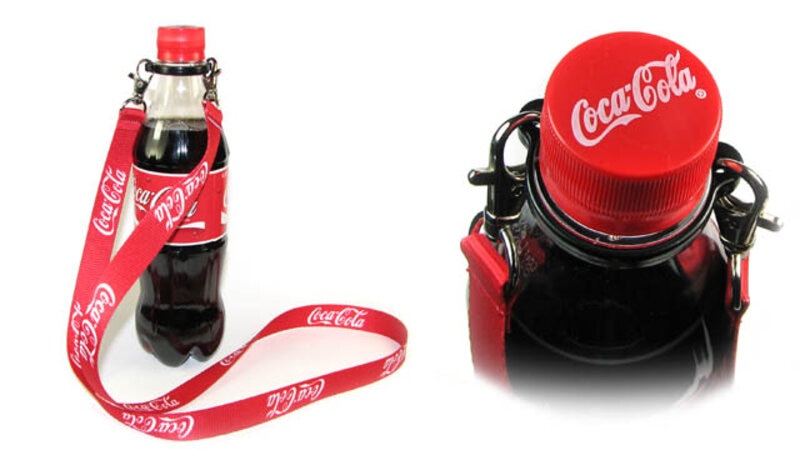 Тримач для пляшки з логотипом Coca-Cola, два карабіни з фіксатором Держатель бутылки с логотипом